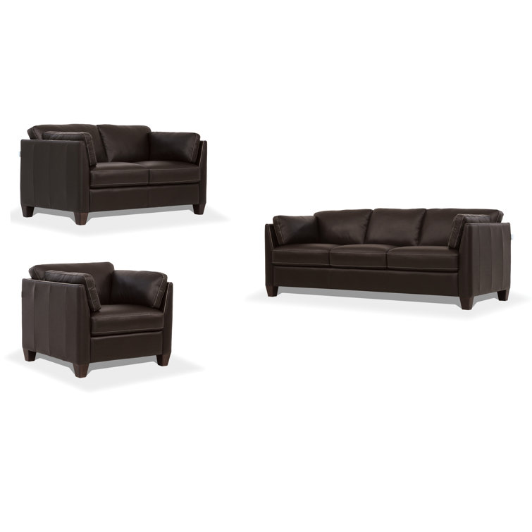 AndrewHomeStudio Palma Genuine Leather Living Room Set Wayfair